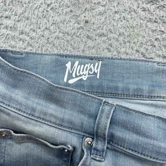 Mugsy Grands Jeans Mens 33x30 Tapered Blue Stretch Denim Light Wash - Picture 9 of 12